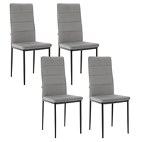WOLTU 4pcs/set Modern Dining Chair Velvet Dressing Kitchen Chair with High Back Padded Seat Metal Legs for Living Room Bedroom