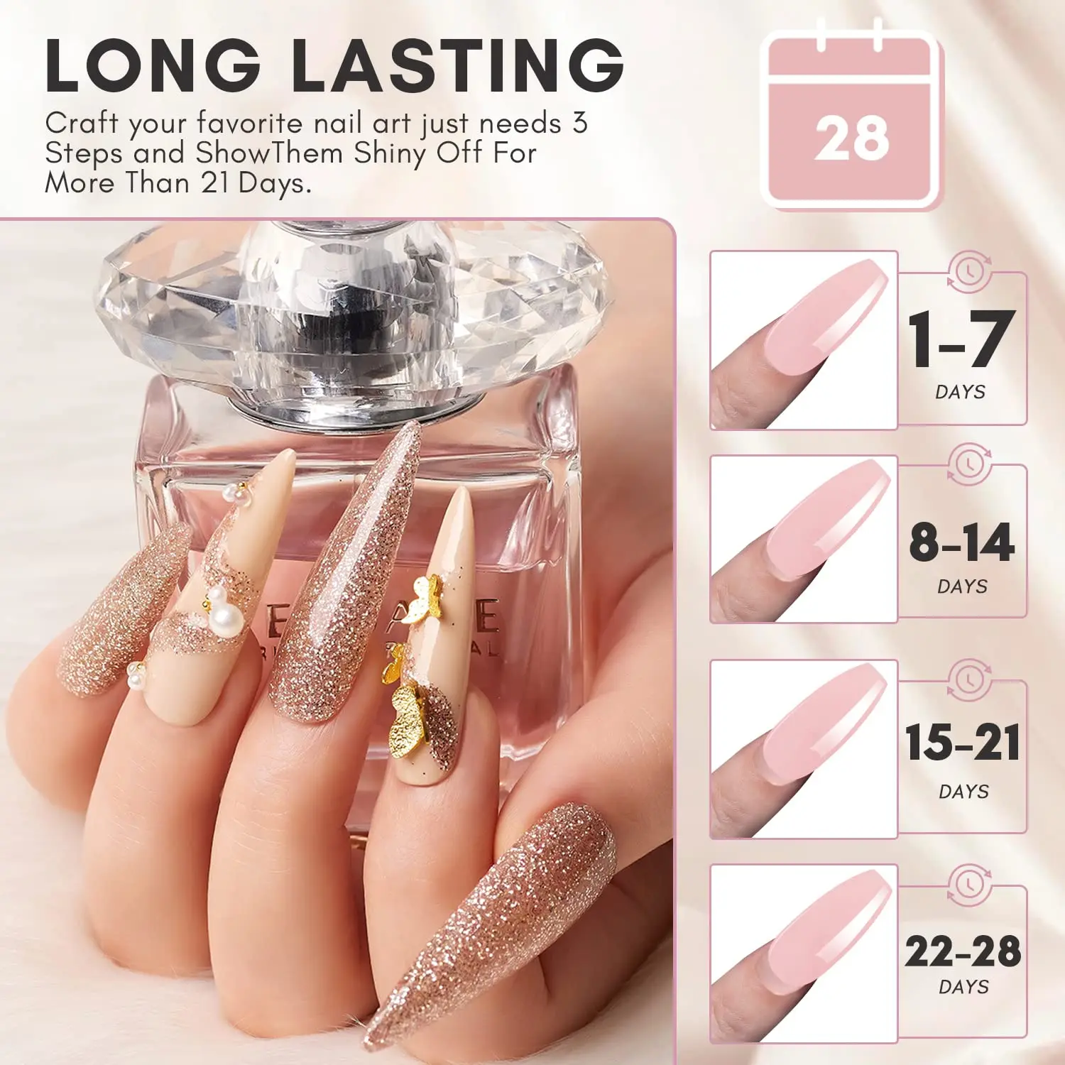 Makartt Dip Powder Nail Kit Starter Quick Drying Dipping Powder 6 Colors Set French Nail Nude Pink All Seasons DIY