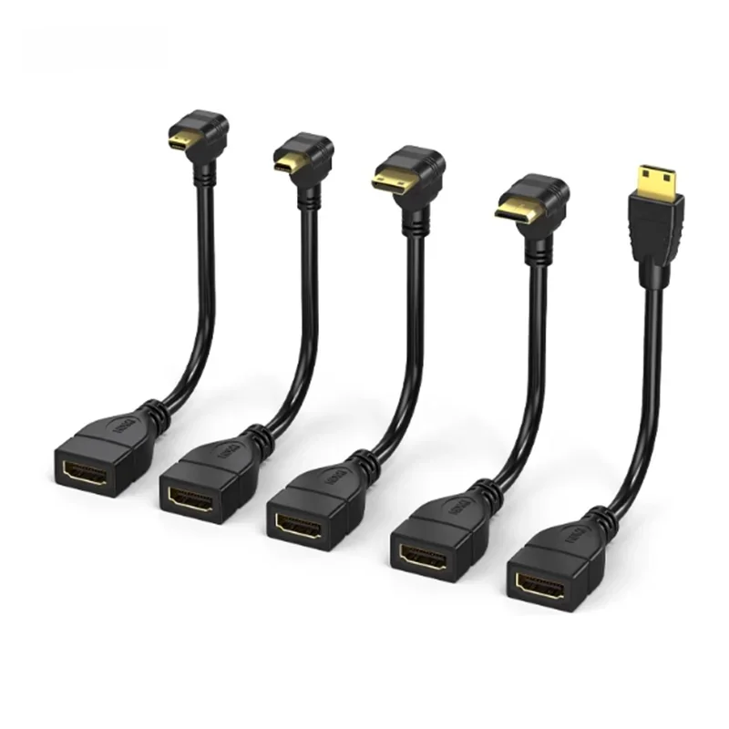 1080P Micro&Mini HDTV męski w górę w dół prawy lewy kąt 90 na żeński adapter konwertera zgodny z HDMI Adapter przedłużający M-F — zdjęcie produktu 7