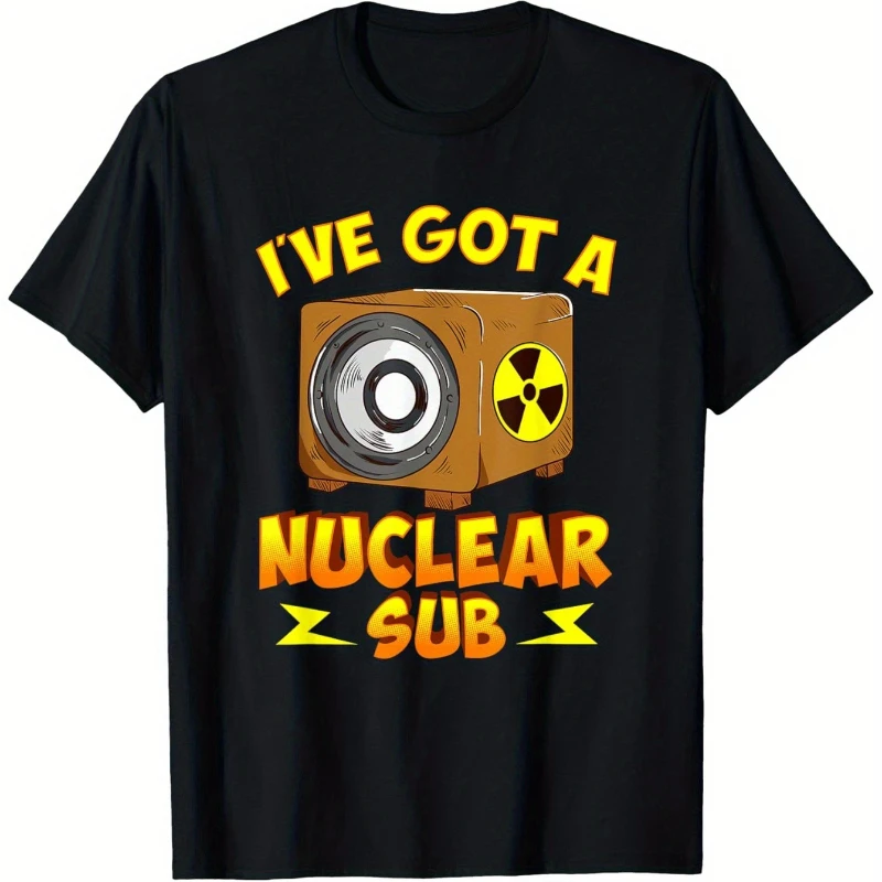 

Забавная футболка унисекс из чистого хлопка, футболка свободного покроя с ядерным сабвуфером, легкие эластичные размеры S-5XL