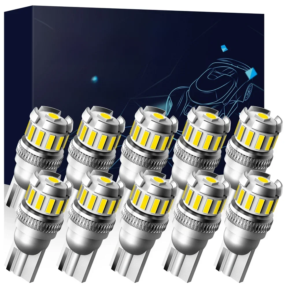 AUXITO 10x W5W T10 Żarówki LED Samochodowe Światła pozycyjne Canbus Światło wewnętrzne 6500K 168 194 Do BMW VW Mercedes Audi A3 A4 E60 — zdjęcie 2