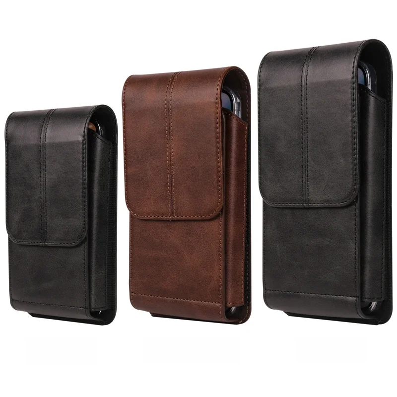 Luksusowe skórzane etui z klipsem do paska dla iPhone'a 17/17Pro/16Pro Max/16Plus/15/15Pro/14Pro Max/14Pro/14/13/12, męska torba na telefon do noszenia na pasku. — zdjęcie produktu 7