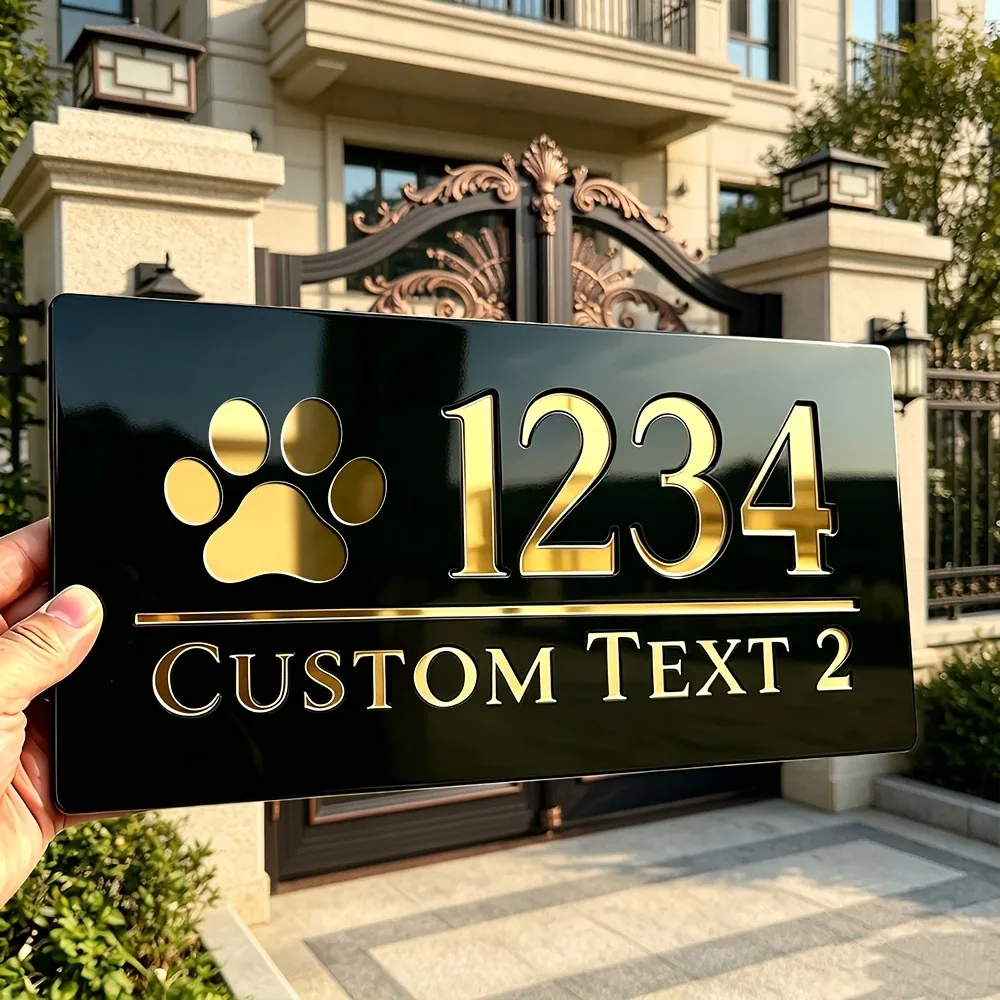 Custom (pet paw print) door numbers, room numbers, outdoor signs, nameplates, decorative door signs, office number plates, mailb