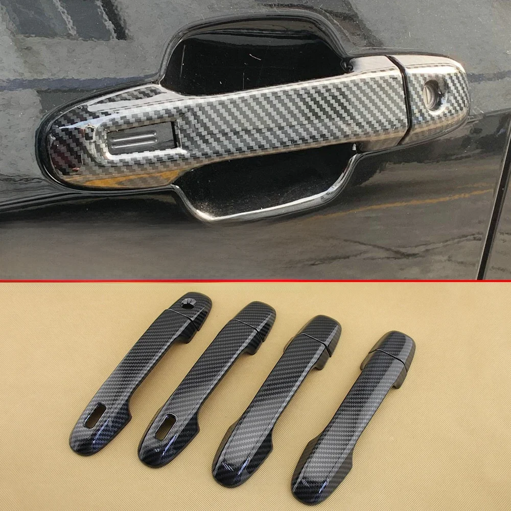 For 2018-2024 Subaru Forester Crosstrek XV Impreza Carbon Fiber Door Handle Cover Trims Exterior Decoration (With Keyless Entry)