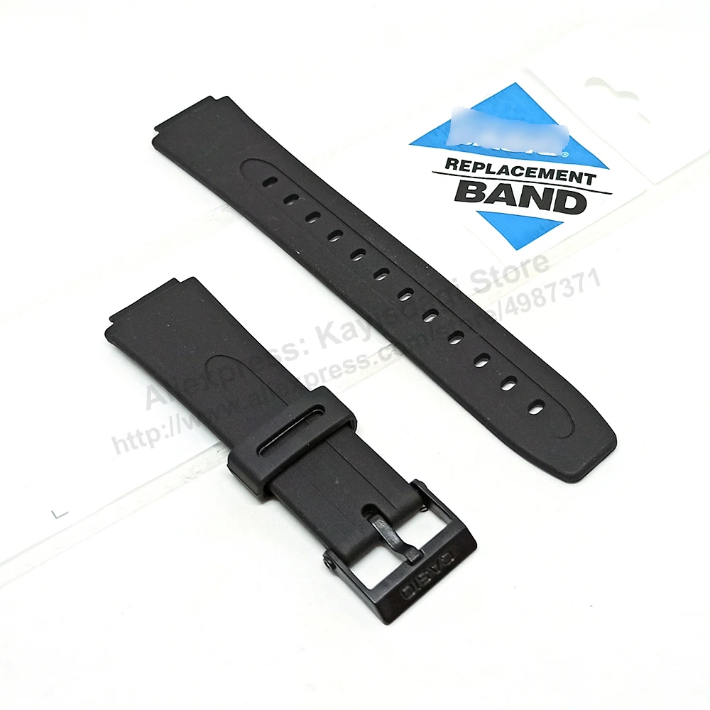 Compatible for Casio DB-56W , DBF-50W , db-56 Telememo 50 - 15mm Black Rubber Watch Band / Strap  / Belt