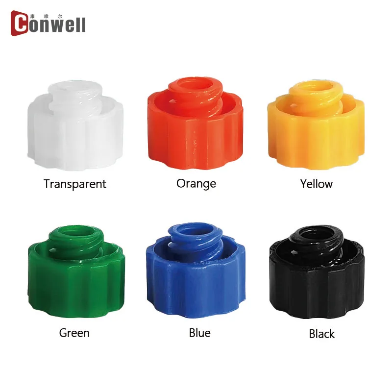 100/200pcs Multiple Colors Luer Lock Glue Syringe Stopper Cap PP Screw Syringe Barrels Plug