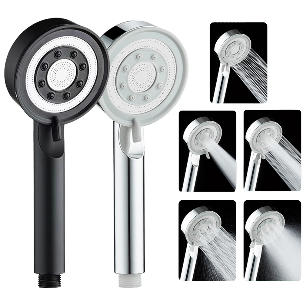 Adjustable 5 Modes Shower Head High Pressure Handheld Portable Water Saving Shower head with Hose Home Bathroom Accessories