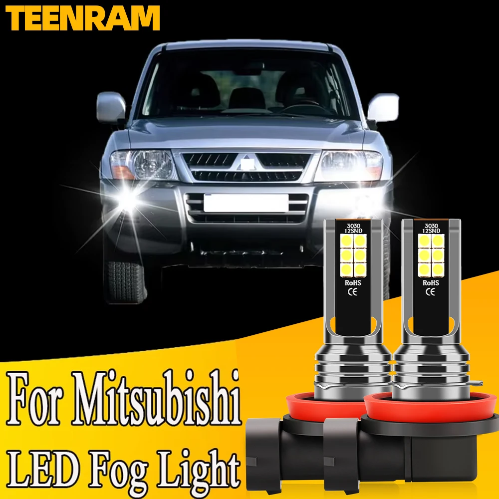 

2x LED Fog Light H8 H11 H16JP Car Lamps For Mitsubishi ASX Colt Eclipse Cross Lancer 8 Outlander 2 3 Pajero Shogun 4 V80 V93 V97