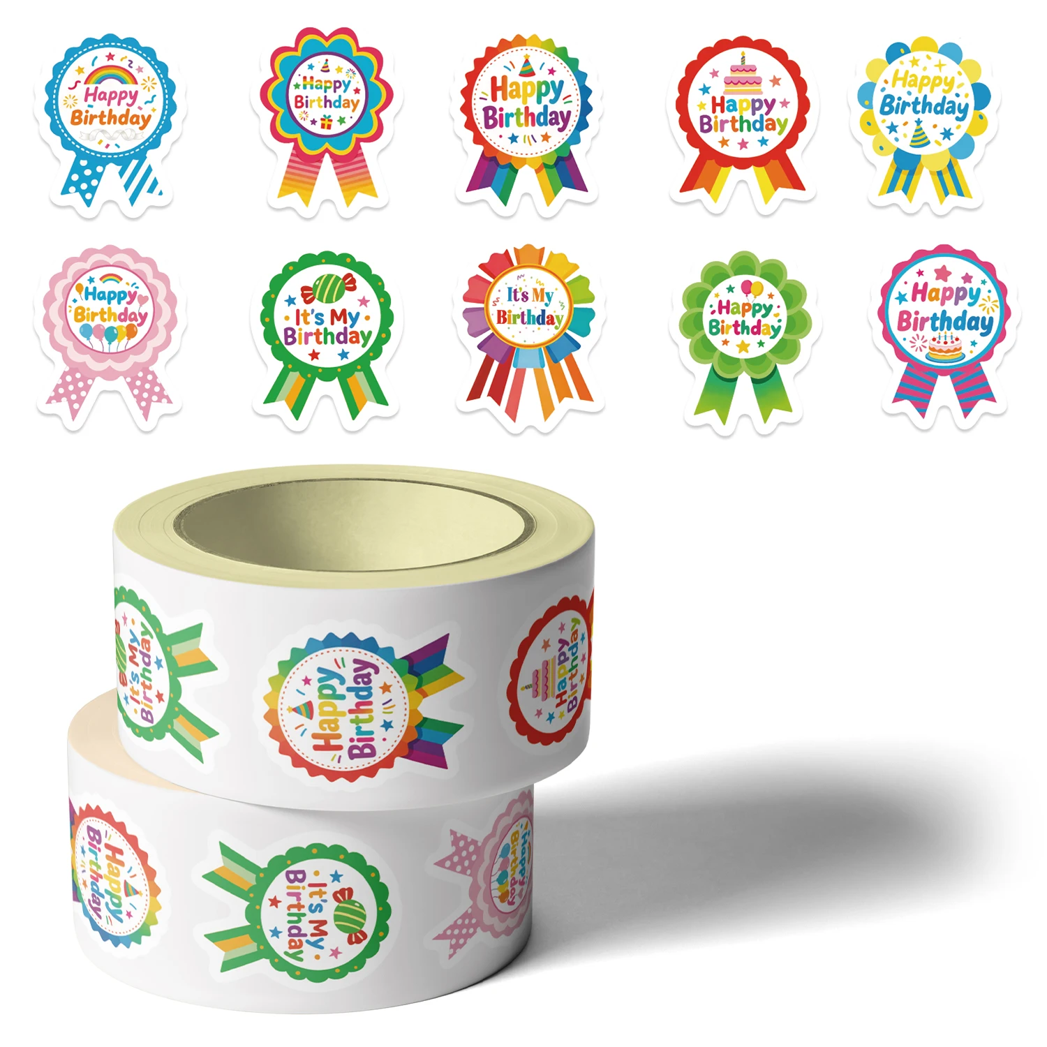 500pcs Labels Happy Birthday Sticker Candy Bag Flower Cake Boxes Gift Packaging Wedding Grateful Decorative Seal Stickers