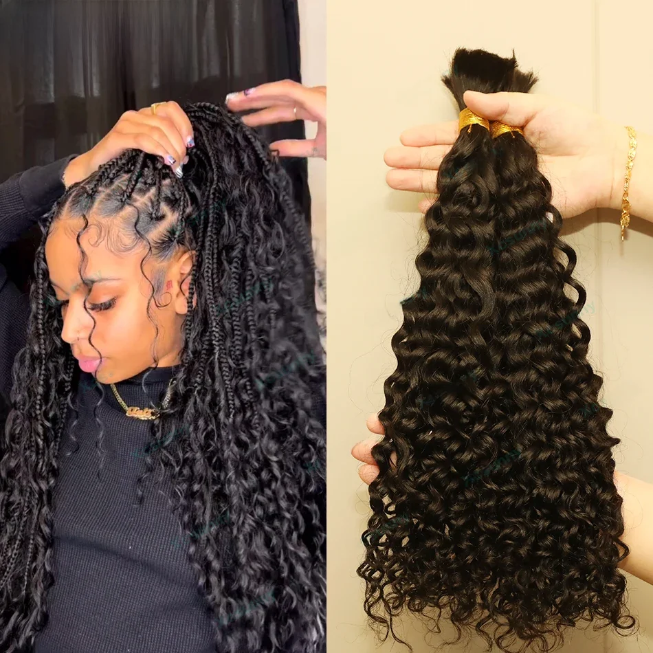 Bulk echt haar voor vlechten Kleur 30 Blond Mix Krullend Geen inslag Dubbelgetrokken Groothandel Birmese Boho Vlechten Extensies van echt haar - afbeelding 2