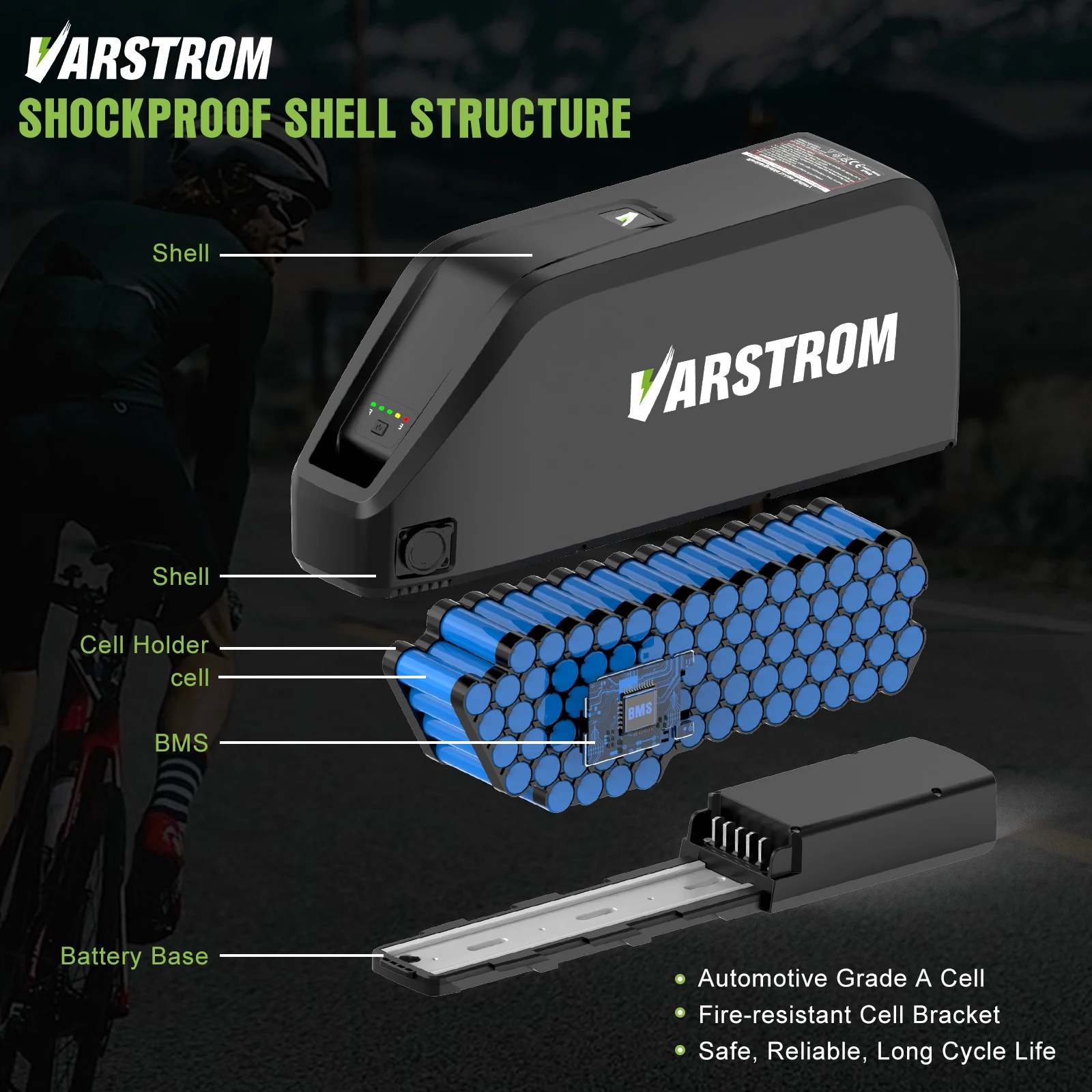 Hailong Max Akku 48V 30AH 1440Wh mit intelligentem BMS 40A und 21700 Zellen, lange Lebensdauer, auch 52V 25Ah 20Ah, originaler Hochkapazitätsakku für E-Bike, kompatibel mit Bafang BBS02 BBS03 BBSHD TONGSHENG Mittelmoto – Detail 3