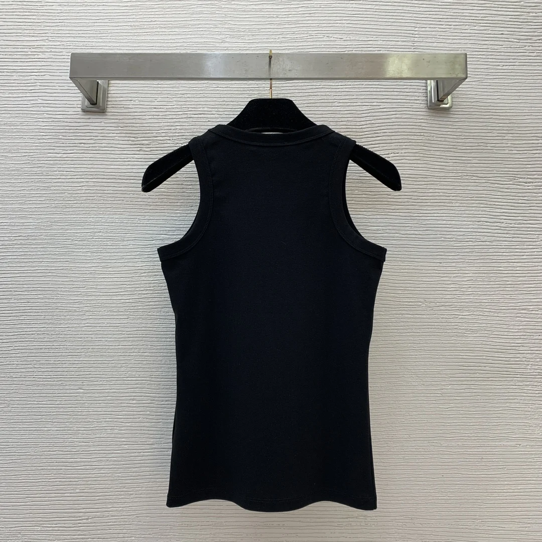 

High quality spring and summer new slim fit and slimming round neck sleeveless vest top SU255