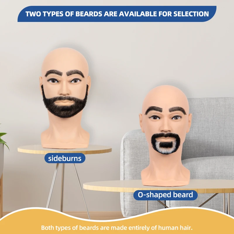 추안 상 남성용 실제 수염 연습용 수염 트리밍 모자 안경 디스플레이 마네킹 헤드 L30 시리즈