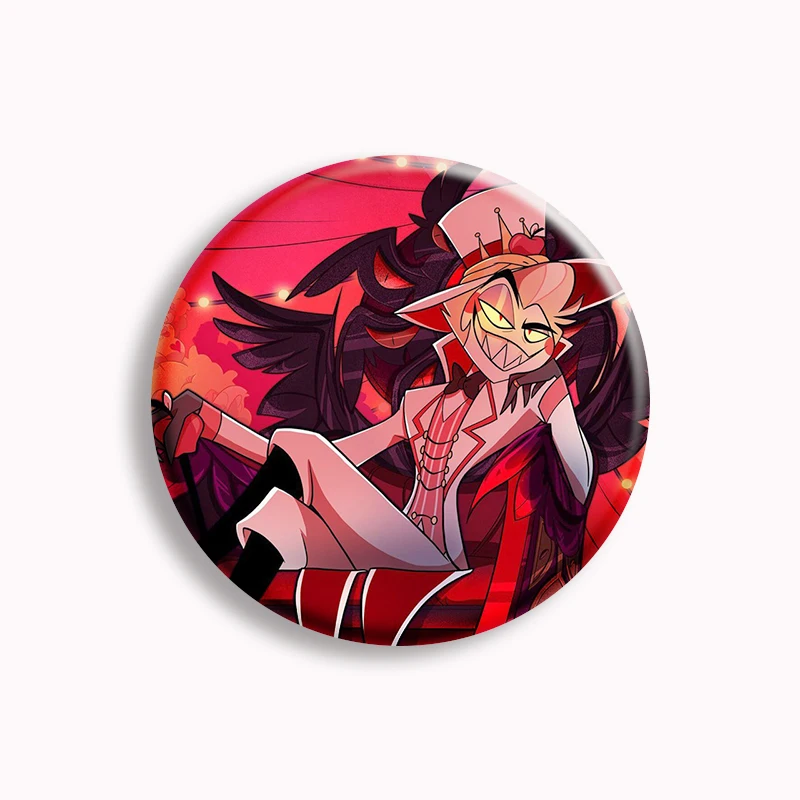 Hazbin Hell Cartoon Pins Anime Alastor Chibis Charlie Pin Brooch Hat Bag Hazbin Jewelry Custom Design art Meme Pin Badge Button