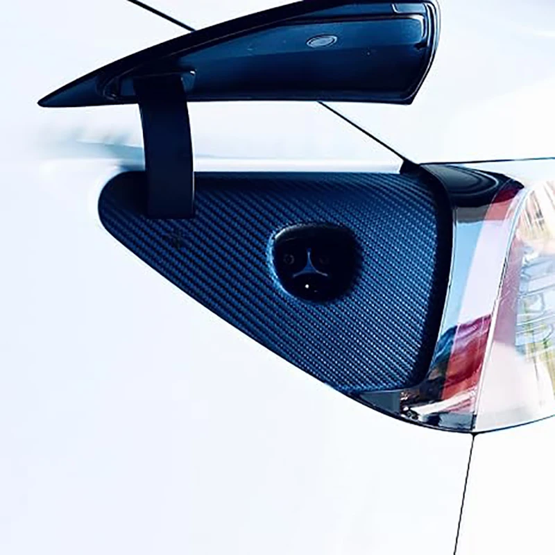 Charge Port Cover Vinyl Wrap for Tesla Model Y (2022-2024) & Tesla Model 3 (2022-2024) - Black Carbon Fiber Film Decal, Easy DYI