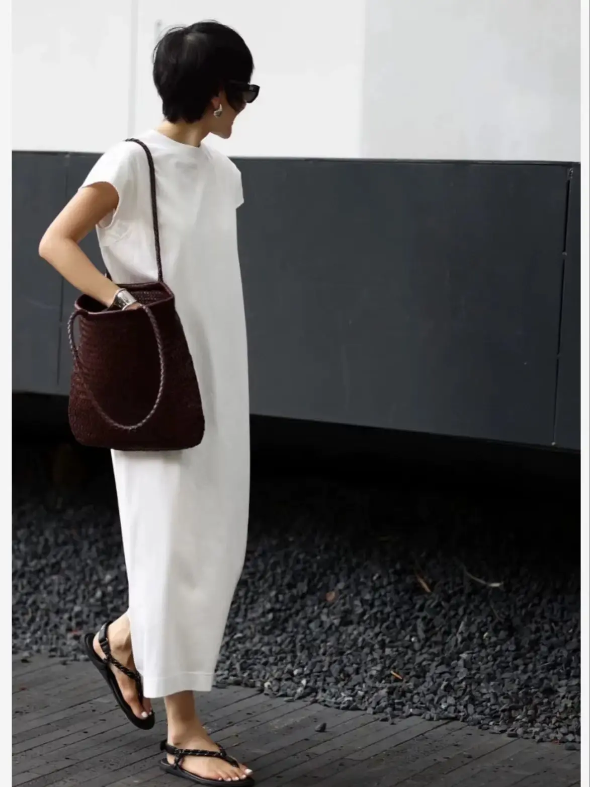 Women's summer casual cotton T-shirt dress