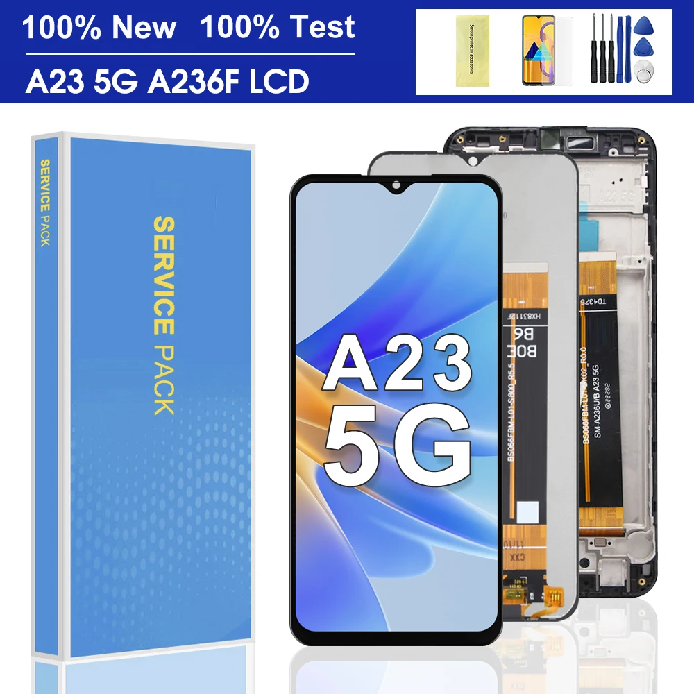 AAA Quality For Samsung A23 5G A236 A236B A236U LCD Display Touch Screen with frame Digitizer Assembly For Samsung A236U1 Screen