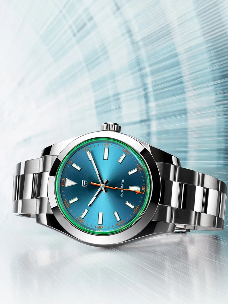 PAGANI DESIGN Herrenuhren Z-Blue Luxus-Automatikuhr für Herren, mechanische Armbanduhr aus Edelstahl für Herren, NH35/8215 Movt-Uhr für Herren