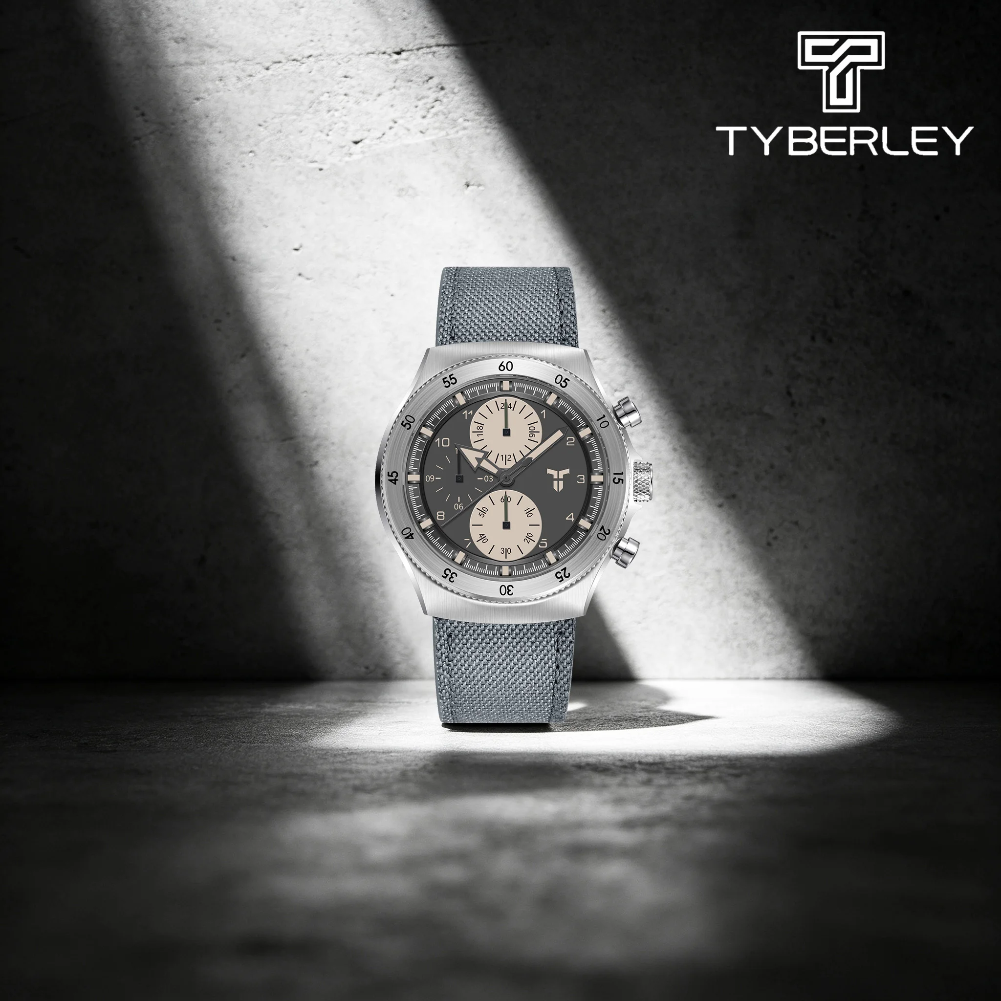 2026 TYBERLEY New Men's Quartz Watches Panda Dial Leather & Nylon Strap Sapphire Luminous Waterproof Watch For Business & Sports