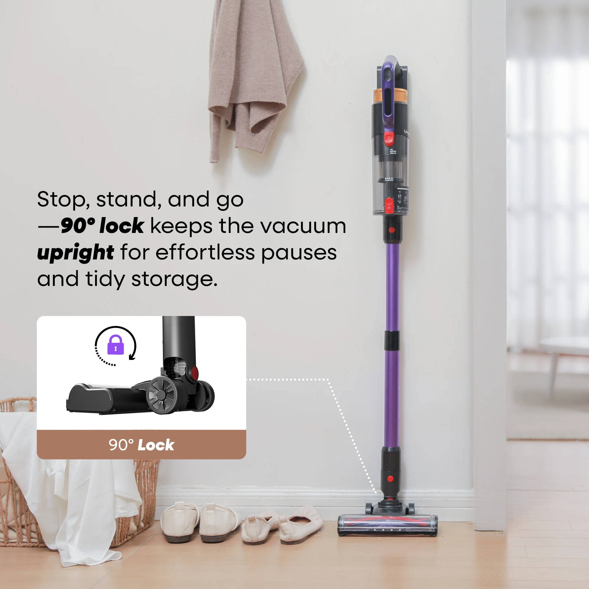 Refurbished UNINELL HOME By Erabros UV2 Cordless Vacuum Cleaner, 48KPa 550W Vertical Vacuum Cleaners for Home, Lightweight Stick Vacuum with 65Mins Runtime, Self-Standing, Anti-Tangle Handle Vacuum for Pet Hair (Refurbished) view 8