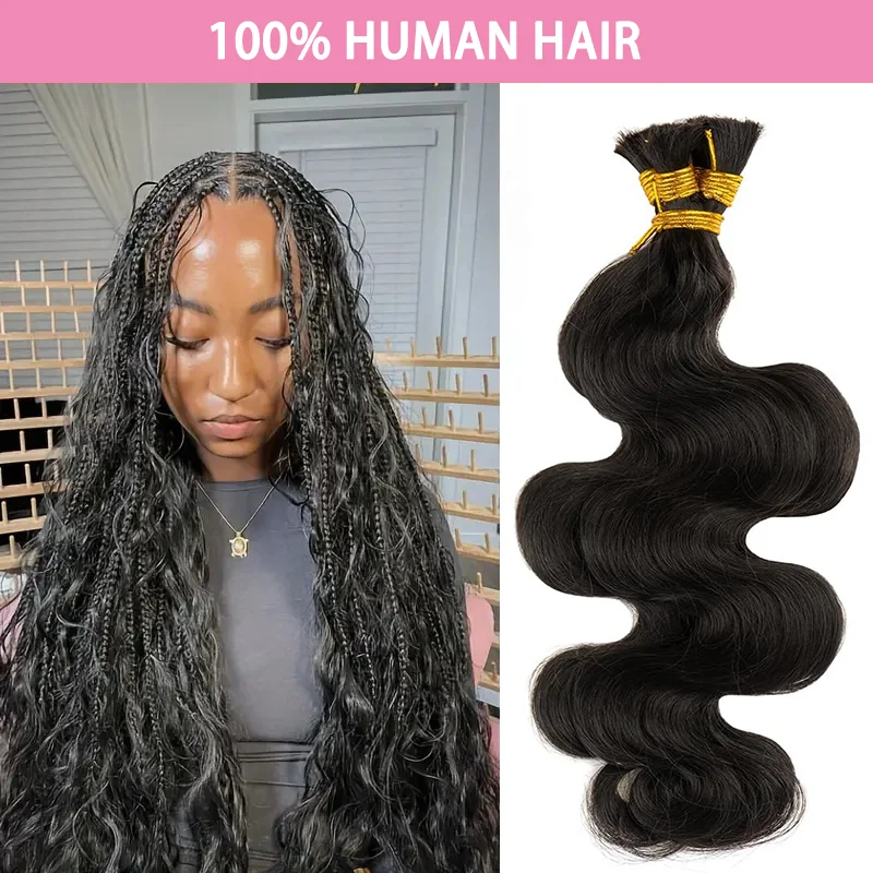 

Human Braiding Hair 1 bundle/50G Body Wave Human Hair Bulk For Braiding No Weft 100% Human Hair Extensions Braids Natural Black