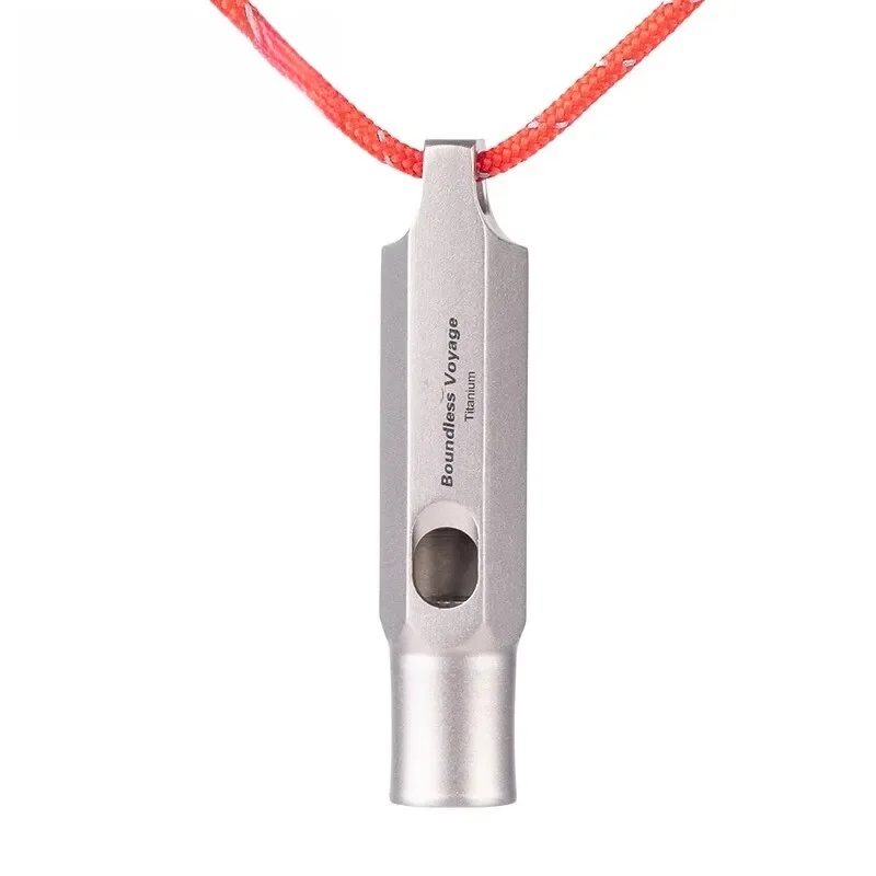Sifflet de survie d'urgence en titane, Voyage sans limites, avec lanière, pour entraîneurs forts, entraînement, sport, porte-clés