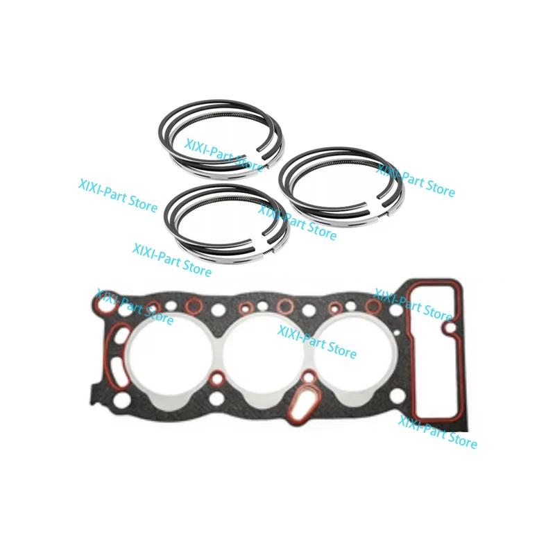 

3KB1 Piston Ring & Cylinder Head Gasket For Isuzu 70*2+1.5+3.5 Engine 3-Cylinders STD Overhaul Rebuild Kit