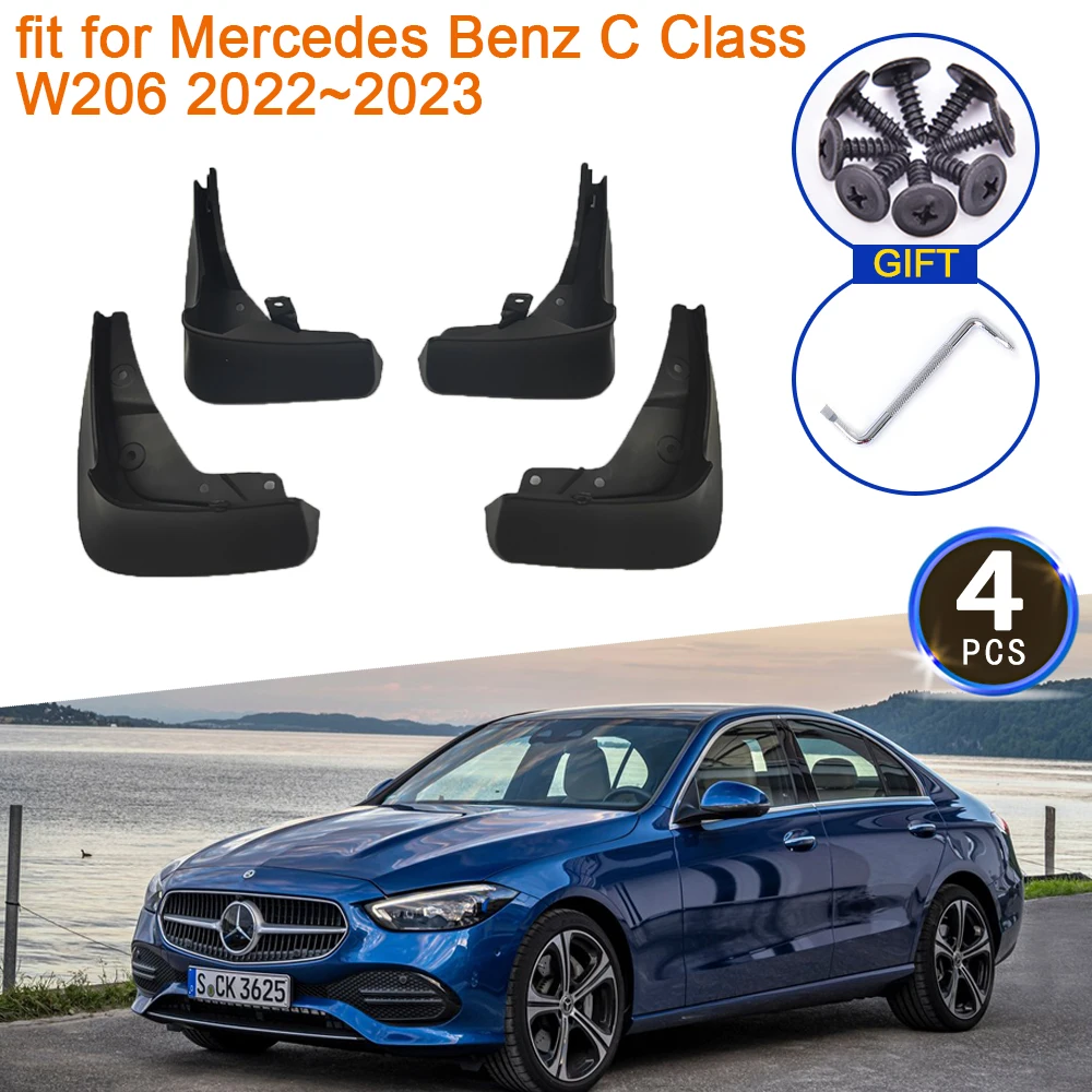 4x for Mercedes Benz C Class W206 2022 2023 MudFlaps Mudguards Splash Guards Mudflap Front Wheels Fender Car Styling Accessories