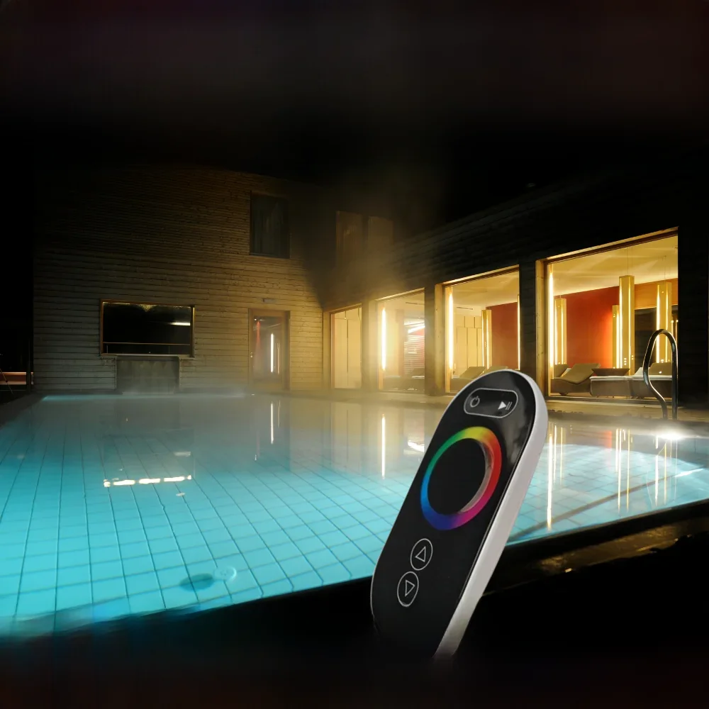 Controle de piscina rgb + led com controle remoto, controlador avançado, seleção de cores de