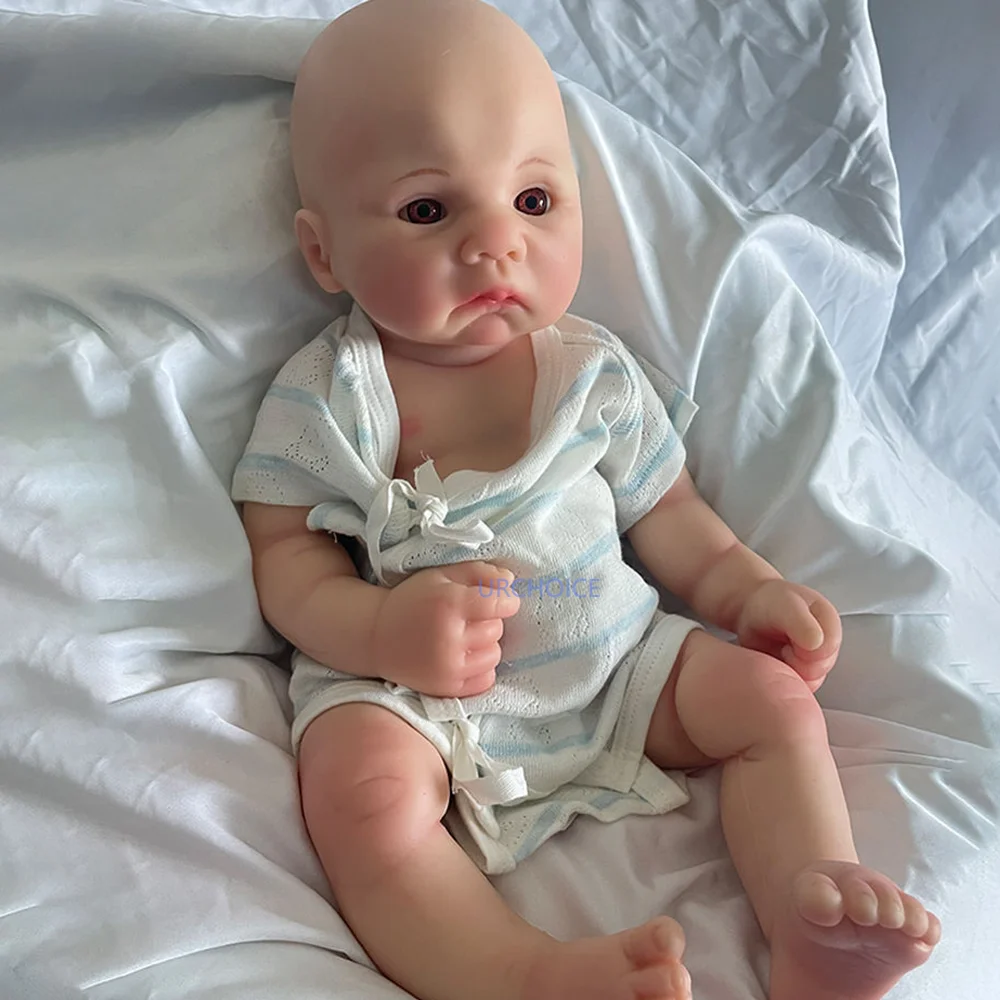 Realistic 16" Silicone Reborn Baby Doll Boy Handcrafted Art Newborn Doll For Artist Collectors Holiday Presents