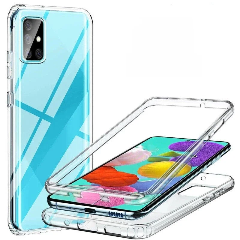 De Corpo inteiro 360 Da Frente Para Trás Caso de Telefone Claro Para Samsung Galaxy A32 A42 A52 A71