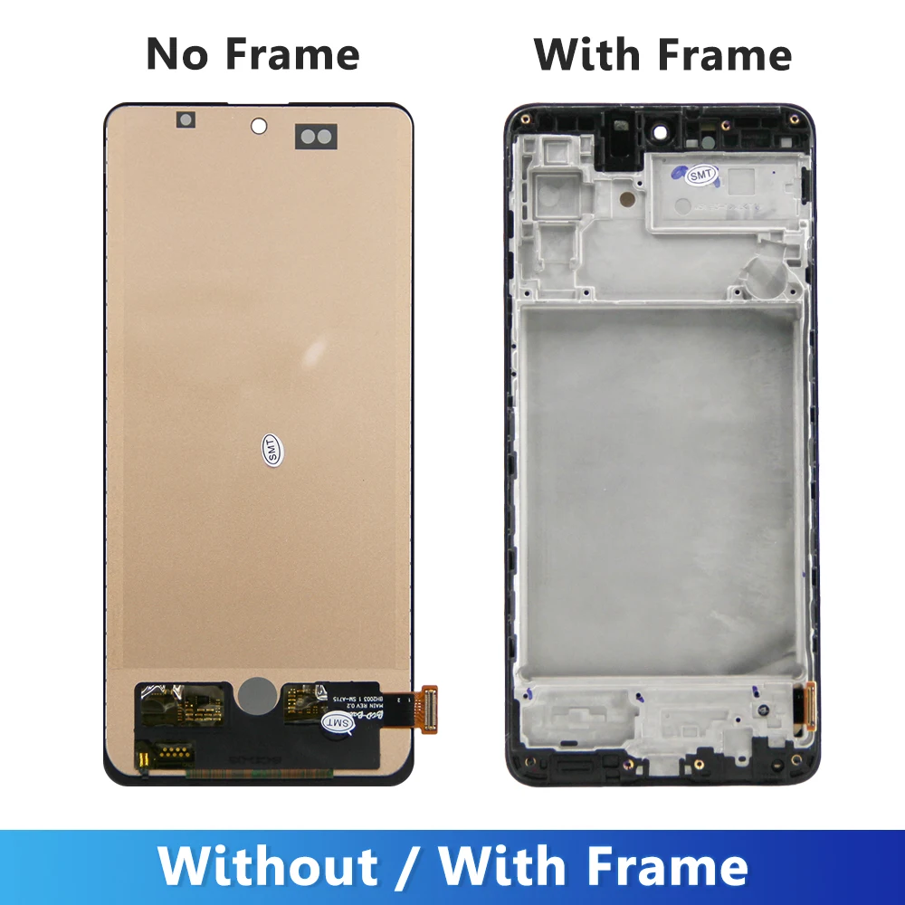 AMOLED M515 Display Assembly For Samsung M51 M515F M515F/DSN LCD Display Touch Screen Digitizer With Frame Replacement