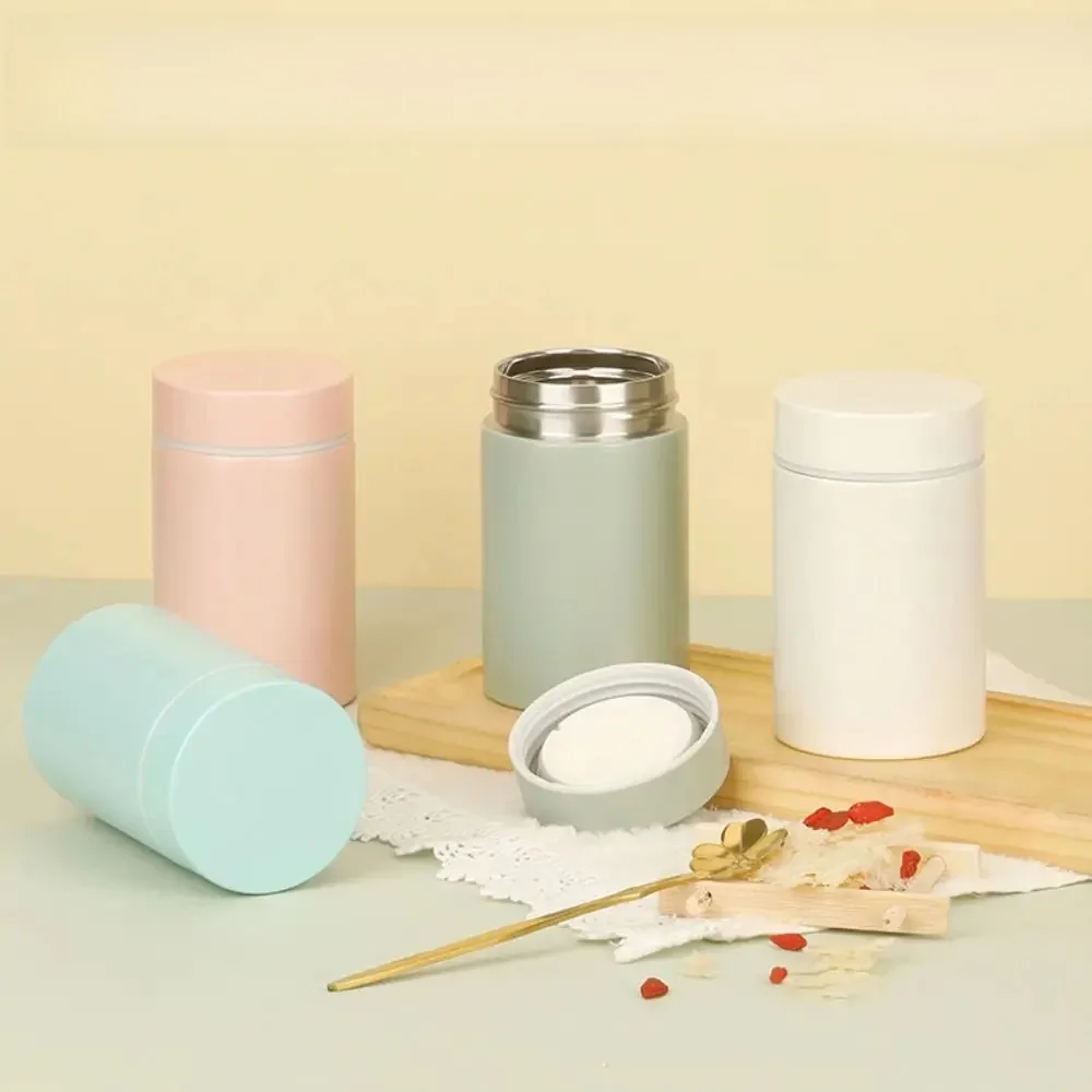 Bouteille d'eau thermique portable en acier inoxydable, tasse isolante, champignon blanc, mini poche, boîte à lunch isolée, cadeau, 260ml