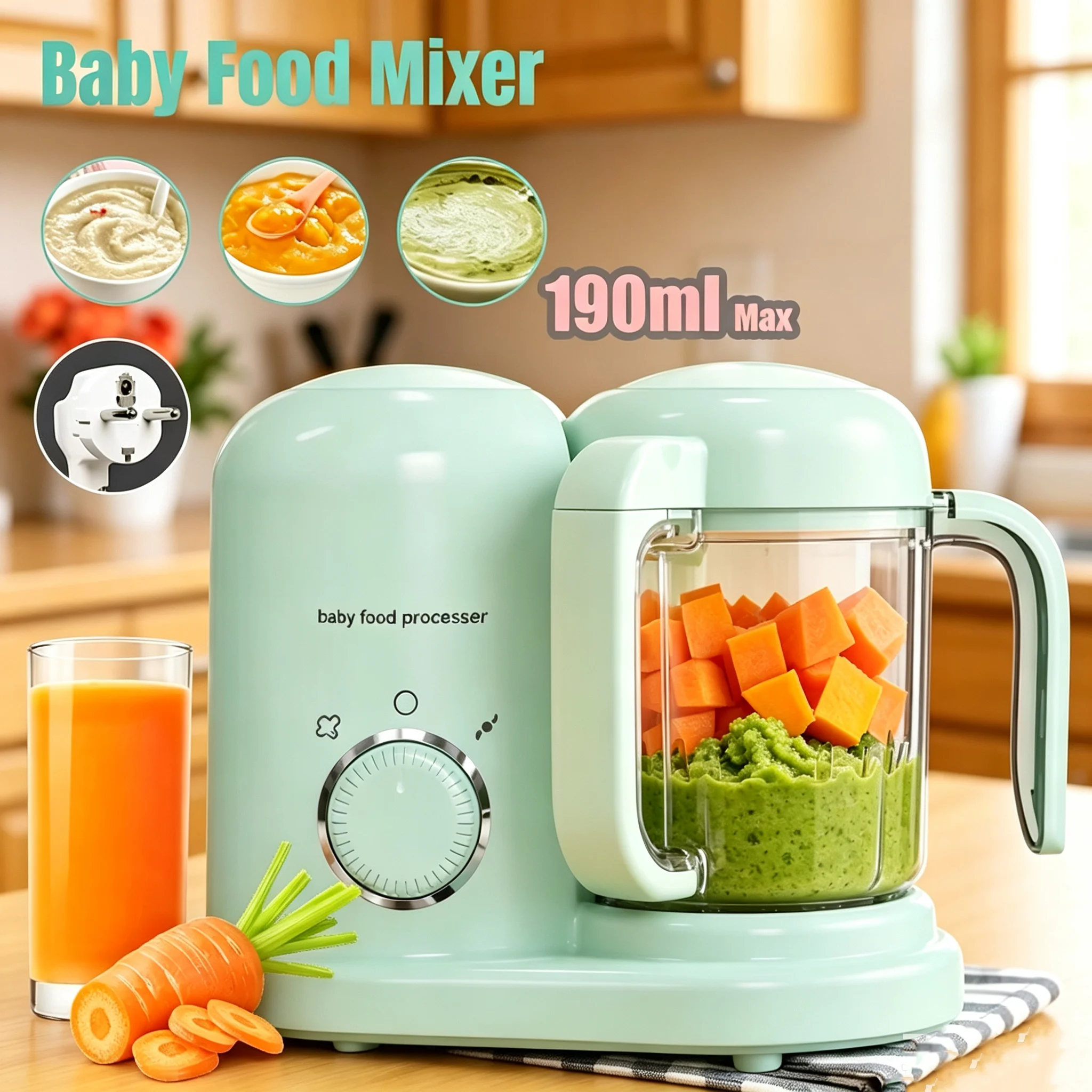 Robot culinaire multifonctionnel pour bébés, processeur de compléments alimentaires, moulin à aliments pour enfants, cuisson à la vapeur, agitation, chauffage, machine de cuisson