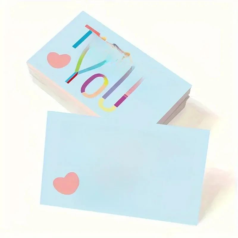 Carte de Remerciement avec Étiquette Décorative Commerciale, Emballage Cadeau, Message, 100 Pièces