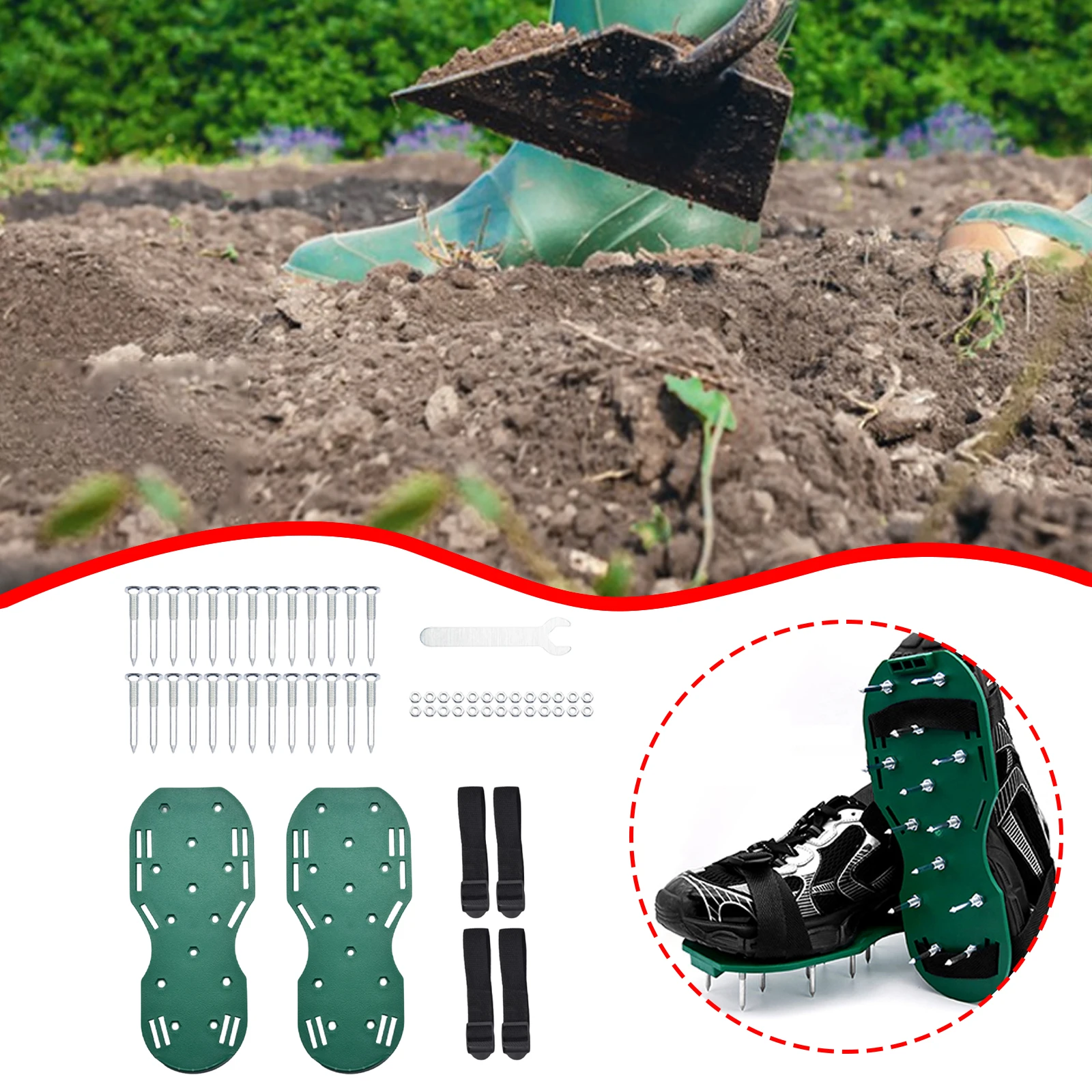 Lawn Aerator Shoes Lawn Spikes Aeration Shoes Aerating Sandals  Practical Premium Adjustable Nails Lawn Sandals for Patio Grass