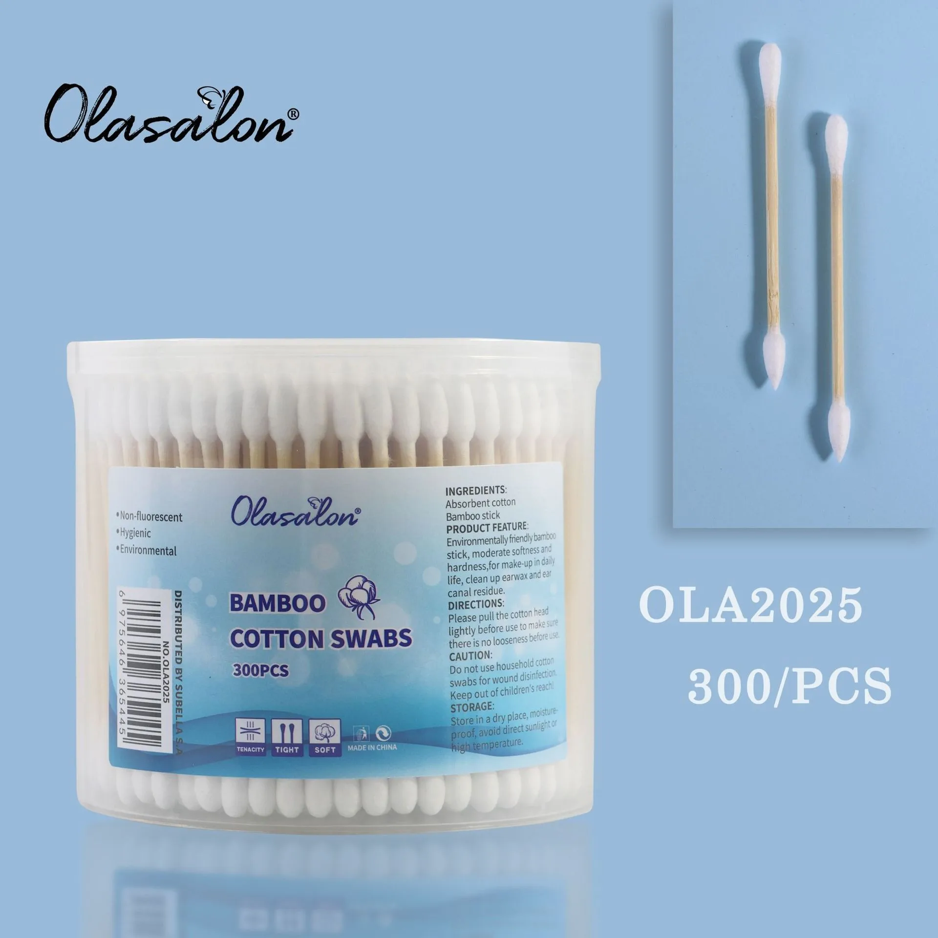 Coton-tige à Double tête pour femmes, bâton d'oreille, nettoyage Nasal, outil de maquillage, pointe de rouge à lèvres, nettoyage ménager quotidien, 300 pièces