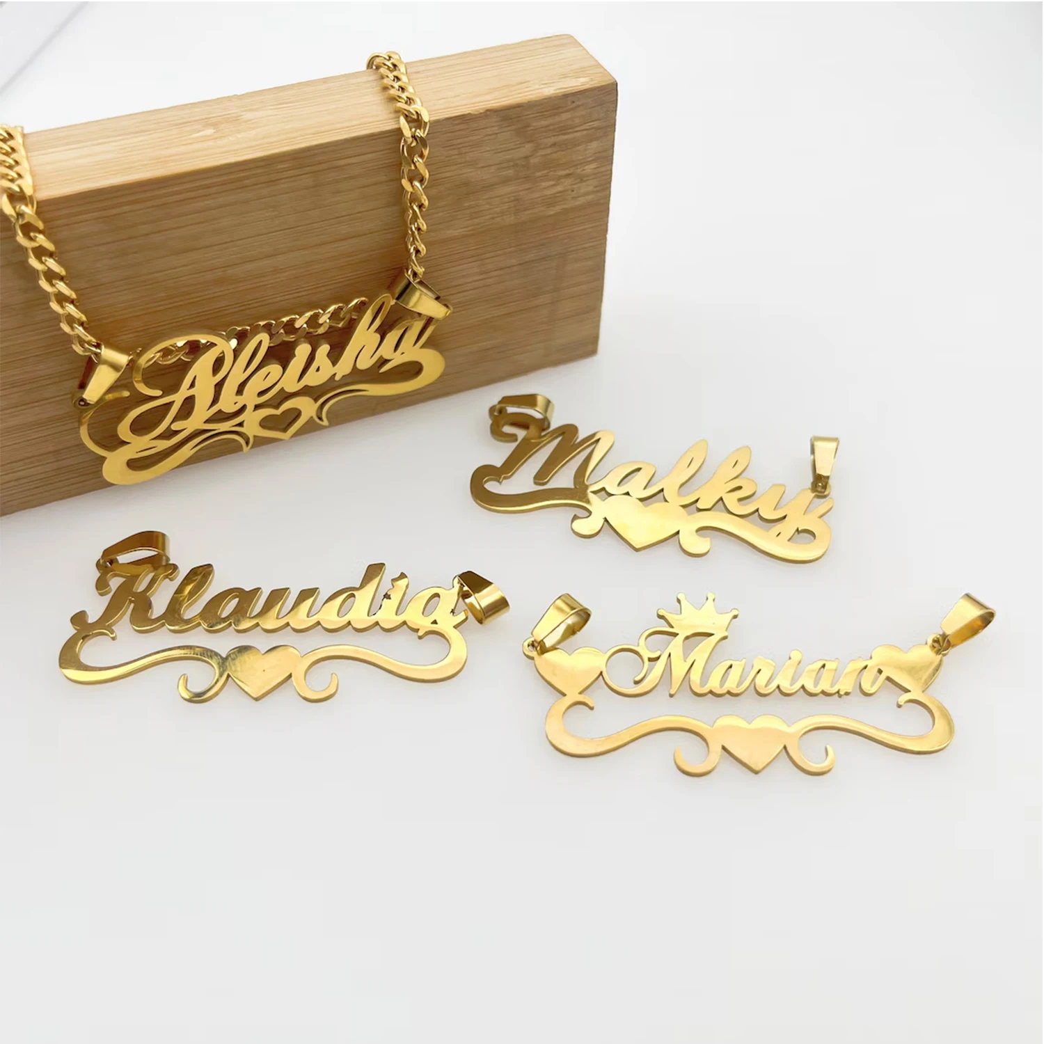 name necklace personalised For Women Personalized 18k Gold Plated Pendant Nameplate Jewelry Gift For Girls