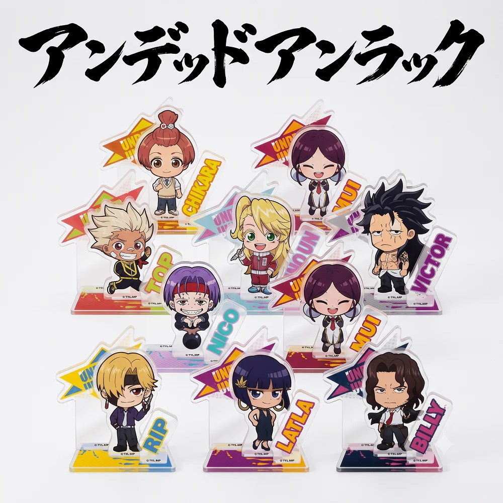 Figura acrílica de anime Undead Unluck Chibi, miniatura Kawaii de Rip Billy Nico Victor, modelo de placa, adorno de escritorio, regalo para fans, llavero