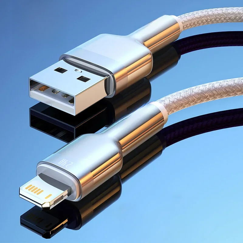Kabel USB Baseus do iPhone'a 14 11 12 Pro Max Xs Xr X 2.4A Kabel do szybkiego ładowania iPhone'a Kabel 7 SE 8 Plus Ładowarka do iPada air — zdjęcie 2