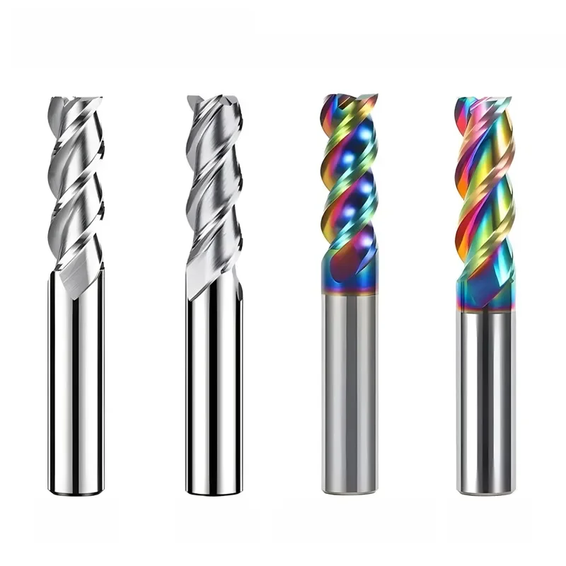 AZZKOR CNC Machine Bewerking Frees HRC50/55/65 1.0-20.0mm 3-Fluit Carbide Platte Frezen voor Aluminium Onderdelen Verwerking - afbeelding 2