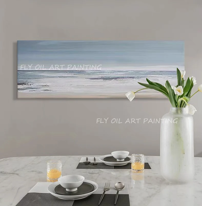 Thick Ocean Sea Art Picture Large Size Abstract 100% Hand Painted thick canvas large size Oil Painting on Canvas Wall