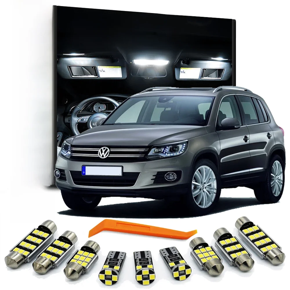 ZITWO 14Pcs Zestaw oświetlenia wewnętrznego kopuły LED do VW Volkswagen Tiguan 5N 2007 2008 2009 2010 2011 2012 2013 2014 2015 Akcesoria — zdjęcie 2