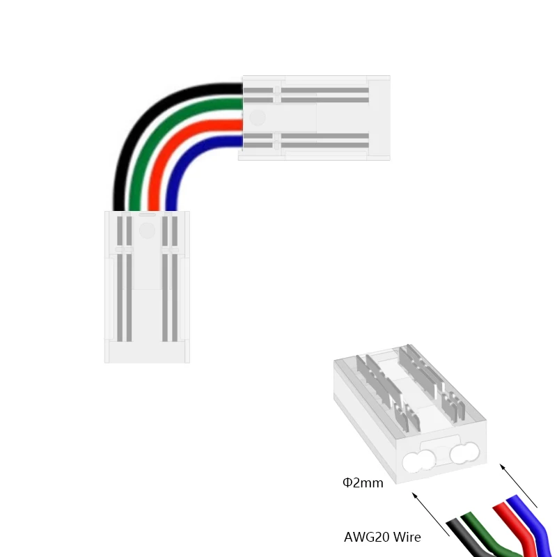 3 sztuk/partia szybkie złącze dla RGB COB taśmy LED światła 4-Pin 10mm nie lutowania potrzebne lutowane bezpłatne wspólne łatwe łączenie