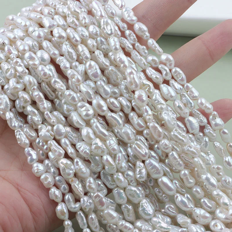 Wholesale 16 inches 6-12mm Natural White Baroque Keshi Pearls Loose Strand