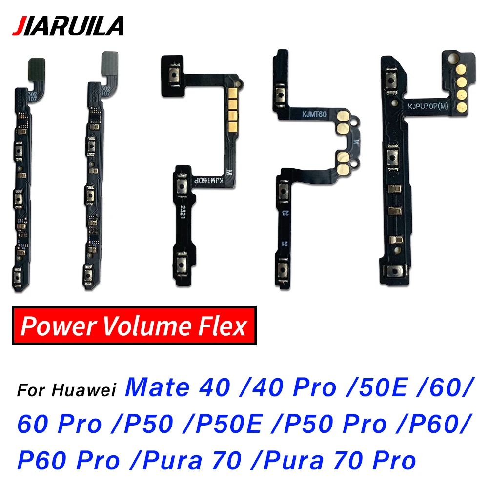 Volume Button Power Switch On Off Button Flex Cable For Huawei Mate 40 40 Pro 50E 60 60 Pro P50 P50E P50 Pro P60 Pura 70 70 Pro
