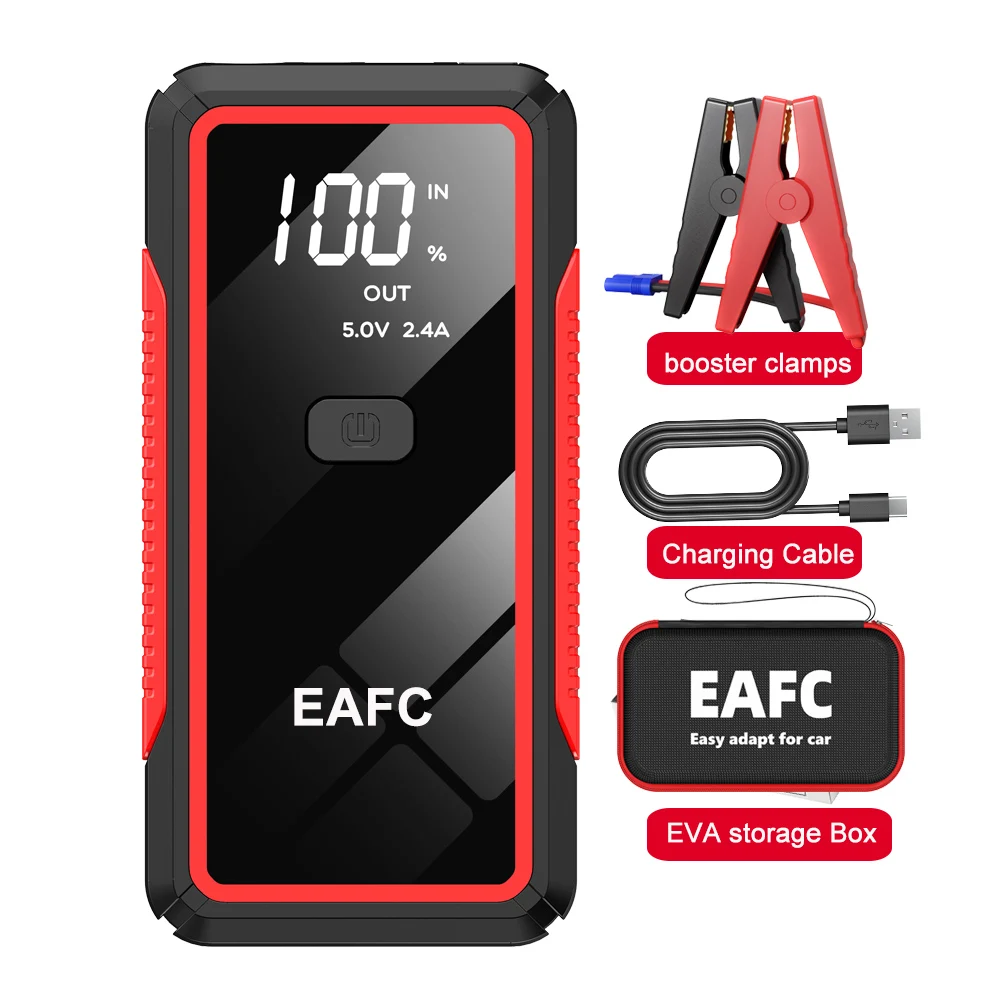 Avviatore di emergenza per auto EAFC 3000A/1000A, power bank portatile 12V, booster di batteria, 3000A per motori a benzina fino a 6.0L e diesel fino a 4.0L, 1000A per motori a benzina fino a 3.0L