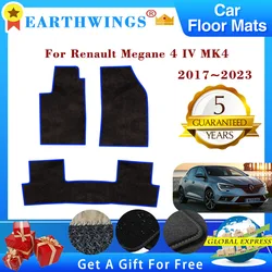 Car Floor Mats Foot Pads For Renault Megane 4 IV MK4 2017~2023 2020 2021 2022 Footpads Carpets Panel Rugs Pad Auto Accessories