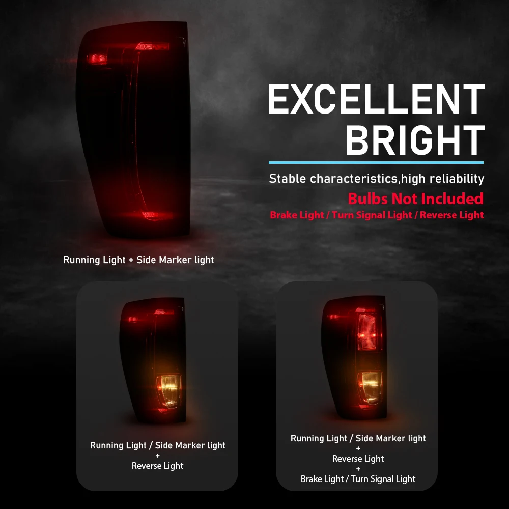 الفرامل الخلفية الذيل مصابيح سائق اليسار أضواء خلفية الهالوجين صالح ل 19-23 Gmc سييرا واضح/عدسة حمراء كروم الإسكان مقاوم للماء