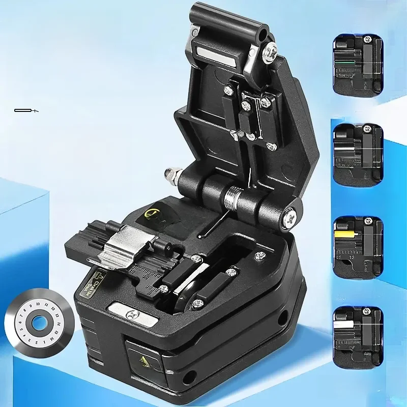 High Precision AUA-6C Fiber Cleaver FTTH Cold Hot Melt Connection Optical Fiber Cable Cutting Knife Tools 16 Face Blade